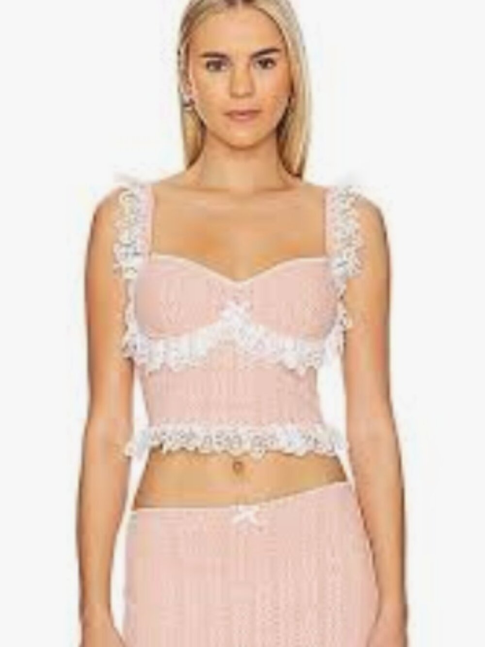 For Love and Lemons Pink Lace Andy Top, Small, New With Tags